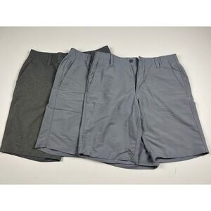 Lot of 3 Under Armour Men Golf Shorts Gray Flat Front Athletic Size 34x10.5"